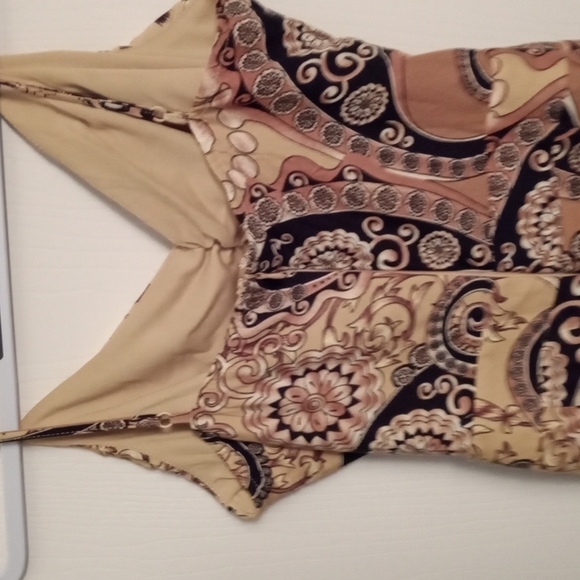 Animalistic Ways Jumpsuit COLOR IS MUSTARD/COMBO BEAUITFUL PANTS  NICE - Picture 3 of 6